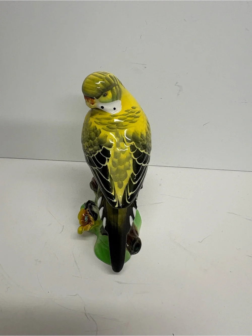 Vintage Napcoware Porcelain Figurine Parakeet Decorative Bird Statue